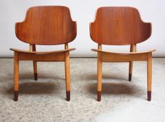 Ib Kofod Larsen Pair of Danish Sculptural Shell Chairs by Ib Kofod Larsen in Teak and Beech - 877625