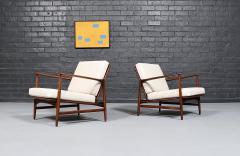 Ib Kofod Larsen Pair of Ib Kofod Larsen Spear Lounge Chairs for Selig - 4729793