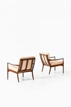 Ib Kofod Larsen Pair of Sams Easy Chairs in Rosewood Leather by Ib Kofod Larsen 1950s - 4615266