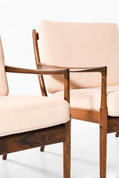 Ib Kofod Larsen Pair of Sams Easy Chairs in Rosewood Leather by Ib Kofod Larsen 1950s - 4615270