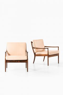 Ib Kofod Larsen Pair of Sams Easy Chairs in Rosewood Leather by Ib Kofod Larsen 1950s - 4615292