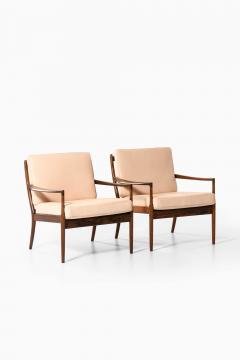 Ib Kofod Larsen Pair of Sams Easy Chairs in Rosewood Leather by Ib Kofod Larsen 1950s - 4615515