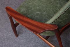 Ib Kofod Larsen Pair of Scandinavian Modern Sculptural Walnut and Leather Petite Lounge Chairs - 4181408