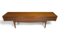 Ib Kofod Larsen Rare Scandinavian Low Teak Sideboard Media Credenza on Sculptural Legs - 3987914