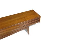 Ib Kofod Larsen Rare Scandinavian Low Teak Sideboard Media Credenza on Sculptural Legs - 3987916