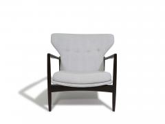 Ib Kofod Larsen Restored IB Kofod Larsen Highback Lounge Chair and Ottoman in New Fabric - 4747999