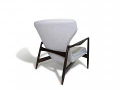 Ib Kofod Larsen Restored IB Kofod Larsen Highback Lounge Chair and Ottoman in New Fabric - 4748005