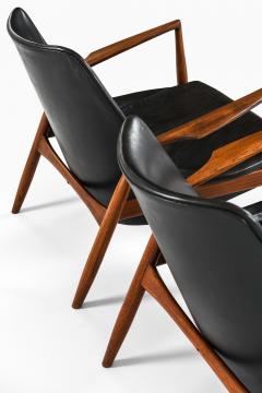 Ib Kofod Larsen S len Easy Chairs in Leather and Teak by Ib Kofod Larsen 1950s - 4758887