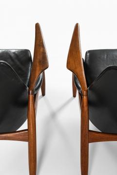 Ib Kofod Larsen S len Easy Chairs in Leather and Teak by Ib Kofod Larsen 1950s - 4758888