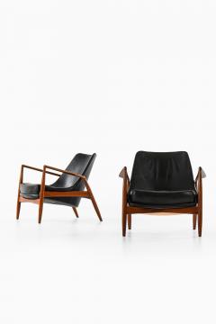Ib Kofod Larsen S len Easy Chairs in Leather and Teak by Ib Kofod Larsen 1950s - 4758889