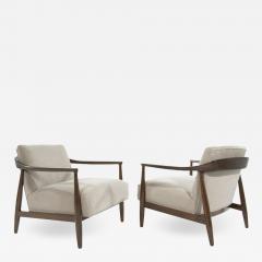 Ib Kofod Larsen Sculptural Danish Modern Lounge Chairs 1950s - 1011765