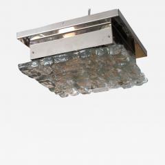 Ice Glass and Chrome Square Flush Mount Ceiling Light - 548019