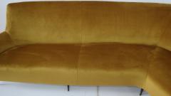 Ico Luisa Parisi Rare Ico Luisa Parisi Large Gold Yellow Velvet Curved Sofa by Isa circa 1952 - 1907066