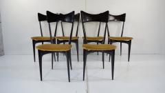 Ico Luisa Parisi Set of Six Ico and Luisa Parisi Ebonized Dining Chairs by Ariberto Colombo 1952 - 1907431