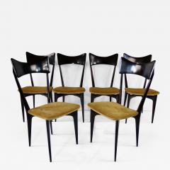 Ico Luisa Parisi Set of Six Ico and Luisa Parisi Ebonized Dining Chairs by Ariberto Colombo 1952 - 1908355