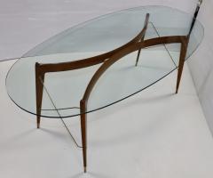 Ico Parisi 1950s Ico Parisi Attributed Sculptural Cherry wood And Brass Dining Table - 3573414