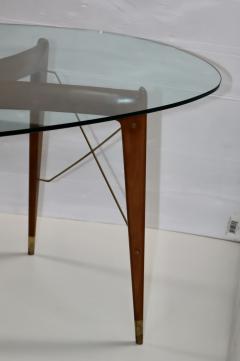 Ico Parisi 1950s Ico Parisi Attributed Sculptural Cherry wood And Brass Dining Table - 3573417
