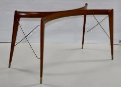 Ico Parisi 1950s Ico Parisi Attributed Sculptural Cherry wood And Brass Dining Table - 3573423