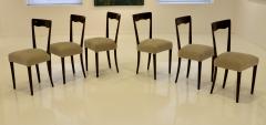 Ico Parisi 1950s Modernist Italian Dining Chairs In Mohair Upholstery - 3395029