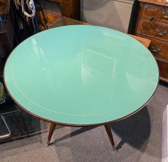 Ico Parisi CIRCULAR BEECHWOOD AND EGLOMISE GLASS CENTER DINING TABLE BY ICO PARISI - 3365564