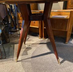 Ico Parisi CIRCULAR BEECHWOOD AND EGLOMISE GLASS CENTER DINING TABLE BY ICO PARISI - 3365565