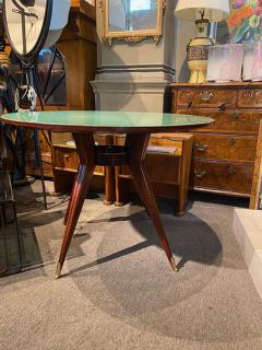 Ico Parisi CIRCULAR BEECHWOOD AND EGLOMISE GLASS CENTER DINING TABLE BY ICO PARISI - 3365570