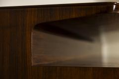 Ico Parisi Elegant Console in the Style of Parisi Veneered in Mahogany with Brass Elements - 3949311