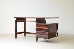 Ico Parisi Elegant center desk with double top four drawers and bookcase compartments - 3891637