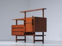 Ico Parisi Geometrical Credenza in Wood and Brass Italy 1960s - 4088016