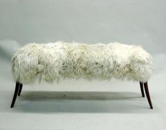Ico Parisi Hand Carved Italian Goat Skin Bench in the Manner of Ico Parisi - 2374635