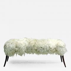 Ico Parisi Hand Carved Italian Goat Skin Bench in the Manner of Ico Parisi - 2383184