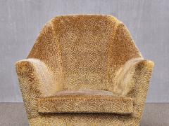 Ico Parisi Ico Parisi Attributed Armchair in Bronze Patterned Velvet Italy 1950s - 4823594