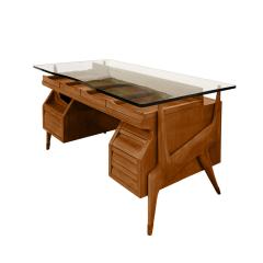 Ico Parisi Ico Parisi Attributed Sculptural Desk With Glass Top 1950s - 2963941