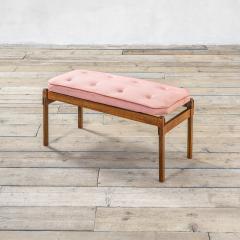 Ico Parisi Ico Parisi Bench with wooden structure and fabric seating pink - 2606321