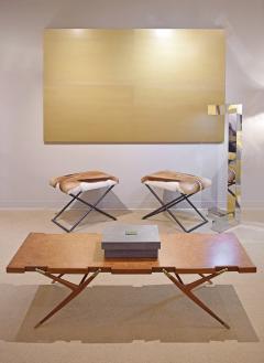 Ico Parisi Ico Parisi Sculptural Coffee Table in Burled Walnut with Brass Fittings 1950s - 1944765