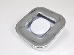 Ico Parisi Ico Parisi Square White Ashtray Chrome Melamine by Lamperti Italy 1970s - 4057907
