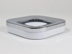 Ico Parisi Ico Parisi Square White Ashtray Chrome Melamine by Lamperti Italy 1970s - 4057913