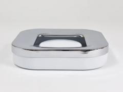 Ico Parisi Ico Parisi Square White Ashtray Chrome Melamine by Lamperti Italy 1970s - 4057914