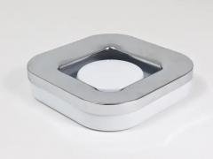 Ico Parisi Ico Parisi Square White Ashtray Chrome Melamine by Lamperti Italy 1970s - 4057916