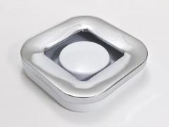 Ico Parisi Ico Parisi Square White Ashtray Chrome Melamine by Lamperti Italy 1970s - 4057967
