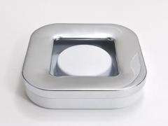 Ico Parisi Ico Parisi Square White Ashtray Chrome Melamine by Lamperti Italy 1970s - 4057968