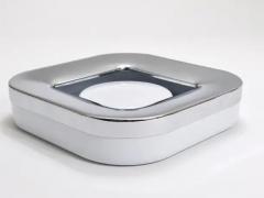Ico Parisi Ico Parisi Square White Ashtray Chrome Melamine by Lamperti Italy 1970s - 4058000