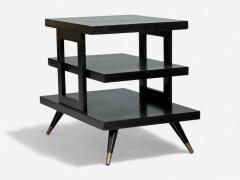 Ico Parisi Ico Parisi Style Ebonized Wood Brass Sculptural Side Table Europe 1950s - 4567120