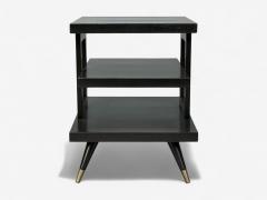 Ico Parisi Ico Parisi Style Ebonized Wood Brass Sculptural Side Table Europe 1950s - 4567130