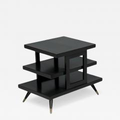 Ico Parisi Ico Parisi Style Ebonized Wood Brass Sculptural Side Table Europe 1950s - 4567145