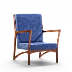 Ico Parisi Ico Parisi Style Mid Century Italian Sculpted Mahogany Lounge Chairs Pair - 4576097