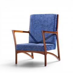 Ico Parisi Ico Parisi Style Mid Century Italian Sculpted Mahogany Lounge Chairs Pair - 4576102