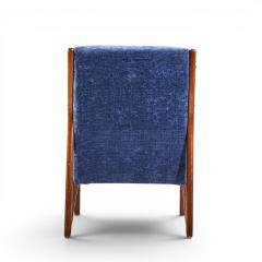 Ico Parisi Ico Parisi Style Mid Century Italian Sculpted Mahogany Lounge Chairs Pair - 4576104