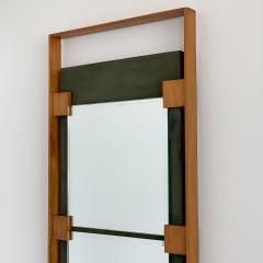 Ico Parisi Ico Parisi Teak and Green Suede Wall Mirror - 1020420