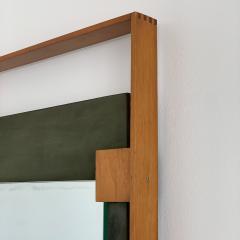 Ico Parisi Ico Parisi Teak and Green Suede Wall Mirror - 1020422